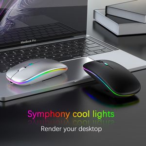 Naładowanie myszy Bluetooth Wireless z 2,4 GHz USB RGB 1600DPI myszy dla komputerowego laptopa Tablet PC Macbook Gaming Myse Gamer