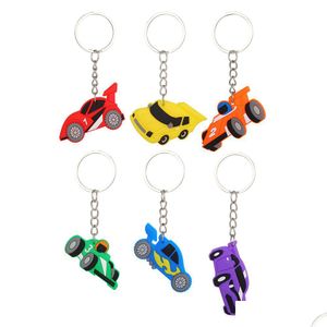 Keychains Lanyards Cartoon Racing Keychain Pvc Key Chain Car Pendant Fashion Accessories Keyring Drop Delivery Dhgarden Dhmwi