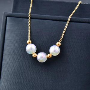 Collane con ciondolo Gioielli girocollo Collana di perle Donna Acciaio inossidabile al titanio per la moda coreana