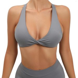 Yoga Outfit Women Compression Soft Lightweight Quick Dry Twist Bra Sexy Summer Outdoor Running Sports Cycling