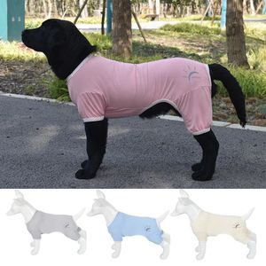 Cão vestuário verão roupas de cão respirável anti-uv elástico grande cão proteção solar roupas pet roupas de quatro pernas 230908