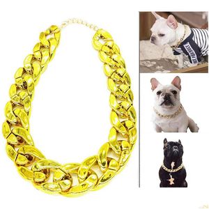 Kedjor mode husdjur halsband guld diamant hund krage smycken tillbehör droppleverans halsband hängen dhgarden dhgn5