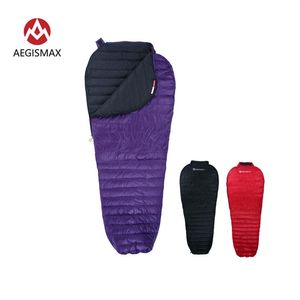 Aegismax New Nano 업그레이드 700FP 침낭 울트라 드라이 흰색 거위 다운 스 플라이 싱 미라 초 라이트 하이킹 캠핑 276U