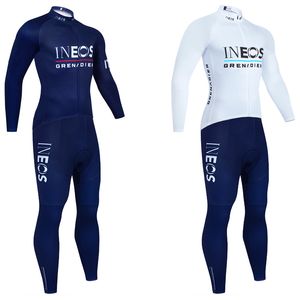 Navy Blue INEOS Bike Jacket Bibs Pants Suit Men Women Ropa Clclismo 2024 UAE Team Thermal Fleece Cycling Maillot Jersey Clothing