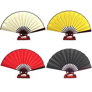 Party Favor Diy Blank Målning Folding Fan Solid Color Silk Cloth Festival Show Dance Fans 10 Inch Drop Delivery Home Dhgarden DHM0Z