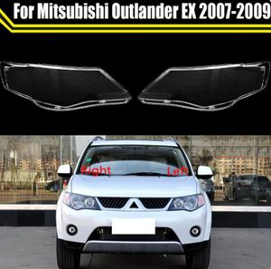 Mitsubishi Outlander Ex 2007-2009カーヘッドライトカバーヘッドランプガラスレンズオートシェルカバー透明ランプシェードキャップ