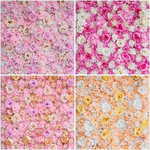 Dekorativa blommor Rose Artificial Wall Decoration Peony Wed Flower Panel för DIY Pink Wedding Baby Shower Party Backdrop Home Decor