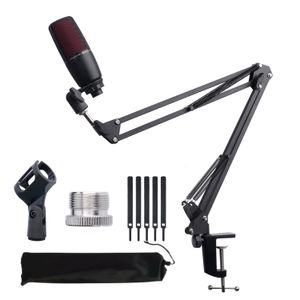 Lighting Studio Accessories Extendable Recording Microphone Holder Suspension Boom Scissor Arm Stand with Mic Clip Table Mounting Clamp 230908