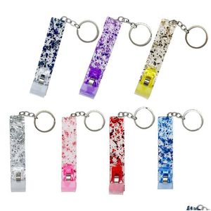 Keychains Lanyards Akrylkort PLER Keychain Pendant Portable Contactless Grabber Bag Dekorativ nyckelning 16 cm Drop Delivery Dhgarden Dhwba