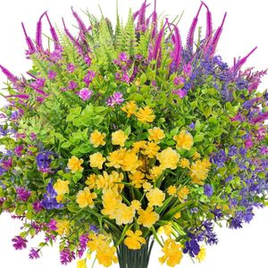 정원 장식 인공 꽃 스타일, 야외 장식에 적합한 UV 저항성 인공 꽃 꽃다발 식물을위한 UV 저항성 인공 꽃 꽃다발