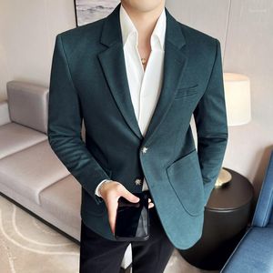 Erkek Suit 2023 Yüksek kaliteli gündelik tüvit takım elbise sonbahar ve kış iki düğme ince moda yakışıklı tek batı dört mevsim