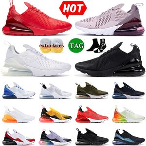 2023 Designer 270 270s Running Shoes Men Women Trainers Triple Red Black Volt University Blue Rainbow Metallic Gold USA Sports Sneakers Walking Jogging Storlek 13