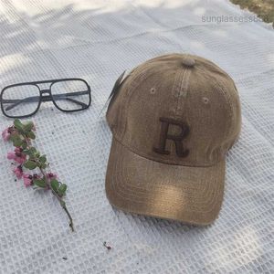 dhgate designer hat big head waist r lettera di tendenza marca di baseball cappello da baseball femminile lavato da cowboy anatra di anatra di alta qualità americana rcgo di alta qualità