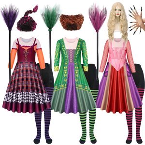 Cosplay Hocus Pocus Halloween Hexe Dress Up Kinder Winifred Sanderson Cosplay Kostüm Ausgefallene Mädchen Langarm Bedruckte Milchseidenkleidung 230908