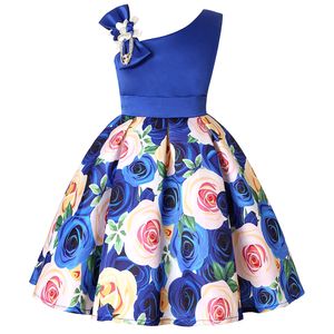 Girl's Dresses Gaun Bunga Anak anak Musim Panas untuk Anak Perempuan Pakaian Natal Bayi Pesta Pernikahan Hari Raya Putri dengan Pita 230907
