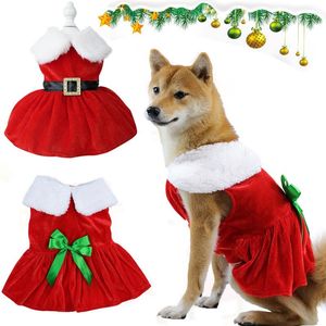 Cão vestuário roupas de natal saias para pequenos cães médios vestido natal arco gato traje fantasia princesa filhote de cachorro saia