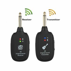 Accessori per studio di illuminazione Trasmettitore per sistema wireless per chitarra UHF A8 Ricevitore Trasmettitore per chitarra wireless ricaricabile integrato per accessori 230908