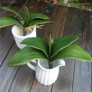 Dekorativa blommor 1st. Real Touch Artificial Plant Phalaenopsis Leaf for Wedding Home Decoration Party Festival Supplies