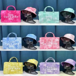 Tie dye Canvas Tote Bags And Hat Set Large Capacity Shopping Bag 2022 Designers Handbags Women's Tote Bags305W