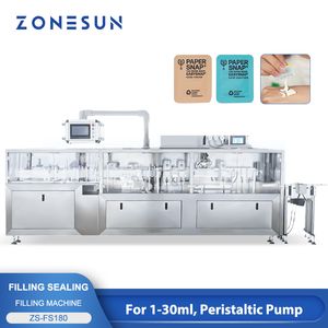 ZONESUN Confezionatrice per bustine a scatto Piega i pacchetti spremuti Riempitrice e sigillatrice Confezioni monodose ZS-FS180