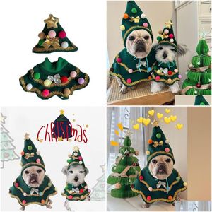 Hundkläder Cartoon Clothes Puppy Christmas Costumes Small Medium och Large Pet Funny Autumn Winter Wrap PS2111 Drop Delivery Home Gar Dhgut