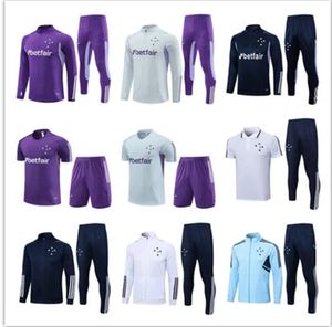 23/24 Maglia da allenamento Cruzeiro Set Football Club Attrezzatura da calcio chandal futbol Survey Uomo Mezza zip Felpa giacca tuta da allenamento Survêtement