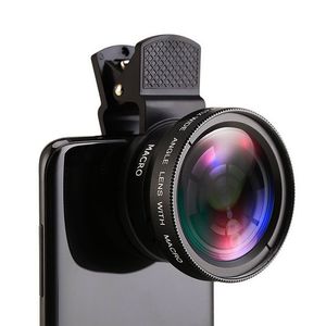 Mobile Lens 37MM 0.45X 49UV 2 In 1 Macro Wide Angle Mobile Phone Camera Lenses Cell Phone Photograph Accessories with retail box