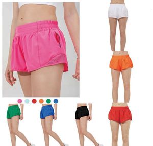 LU-05 Projektanci Lululemens Women Women Yoga Shorts Fit Zipper Pocket High Rise Szybki suchy suchy cytrynowy pociąg Women Train Krótka luźna Styl Oddychająca siłownia 05ess