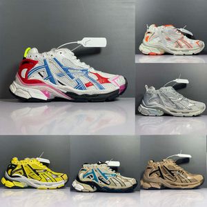 Tasarımcı Sıradan Ayakkabı Üçlü Parça 7.0 Spor Ayakkabı Koşucuları Şeffaf Azot Kristal Dış Tablo Koşu Ayakkabıları Erkek Kadın Eğitmenleri Siyah Beyaz Yeşil No471