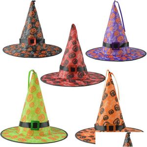 Party Hats Pumpkin Halloween Hat Festival Cap Carnival Decoration Pendant Witch Drop Delivery Home Garden Festive Supplies Dhgarden Dhsyn