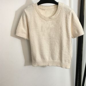 新しい春秋のニットトップTシャツ半袖O首の女性カジュアルファッションスリムトップスTシャツクラブパーティー服