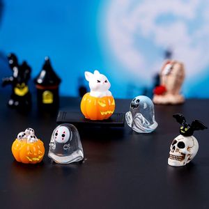 Presente de festa de halloween bola de cristal decoração micro paisagem acessórios de decoração monstro sem rosto resina de abóbora fantasma