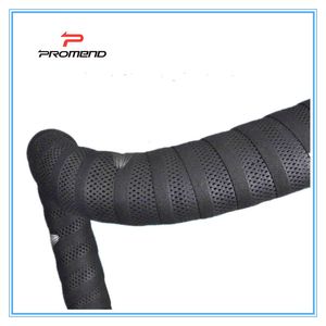 Bike Handlebars Components Bicycle Road Ribbon PROMEND Balck Mesh Design Non slip Bartape Soft EVA Sponge Waterproof Black Leather Tape 230907