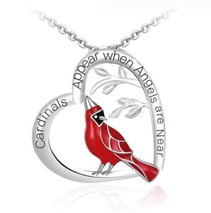 Ожерелья с подвесками Ожерелье в форме сердца Медное покрытие Sier Эмаль Мастерство Изысканная птица Подарок для мамы Женский дизайн Мода Je Otpyg