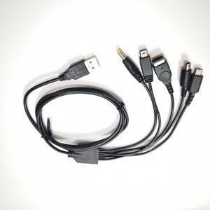 1,2m 5 i 1 USB -spelschaddarkabelladdningsladdning för Nintendo 3DS XL NDS Lite NDSI LL GBA SP WII U PSP