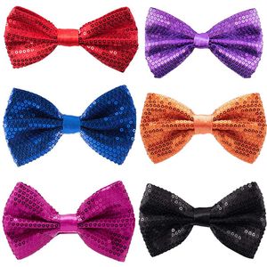 Neckband Shiny Bow Tie Women Men paljetter Bowtie Party Dance Show Christmas paljetter Bitar Child Student Bowknot Colorful Accessories 230907