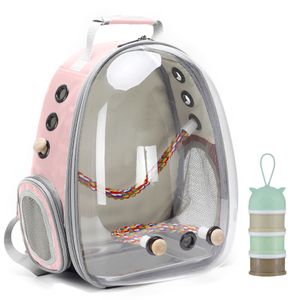 Bird Cages Travel Backpack Clear Space Capsule Bubble with Standing Perch Astronaut Transparent Small Bag 230909