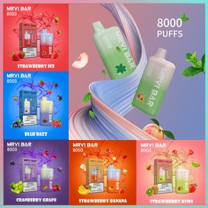 오리지널 mrvi vape 퍼프 8000 퍼프 담배 담배 일회용 vape 650 mah 충전식 배터리 메쉬 코일 C 충전 주식.