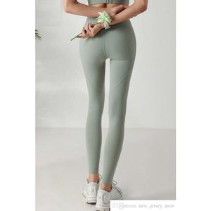 Ll kvinnor yoga justera leggings push fitness mjuk hög midja sömlös höftlyft elastiska avslappnade benbyxor 7 färger CK1265332G