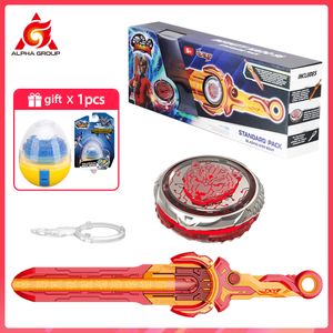 Spinning Top Nado 6 Pacote Padrão Blazing War Bear Glowing Metal Gyro com Monster Icon Sword er Anime Kid Toy 230909