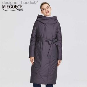 Parka da donna in piumino della collezione MIEGOFCE Cappotto da donna con collo persistente imbottito e cintura che mette in risalto la figura Y201012 L230909