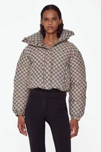 Kvinnorjackor Uropean och N Polish Monogram Print Down Jacket Cotton Winter Women Thowdren Bread 230908