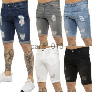 Herr jeans män jeans shorts sommar mode casual smal fit mens stretch korta jeans gud kvalitet elastisk denim för man x0911