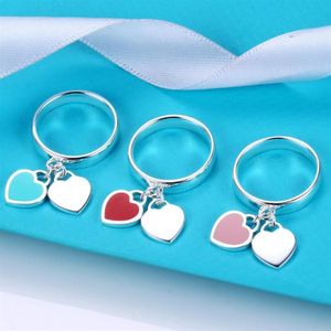 Titanyum çelik gümüş aşk yüzüğü lüks erkek ve kadınlar mavi kırmızı pembe yüzük tasarımcısı çift mücevher hediyesi216i
