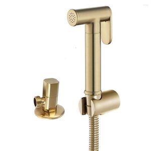 Cabeças de chuveiro do banheiro mão bidé pulverizador douche kit toalete torneira rosa ouro redondo shattaf cabeça válvula cobre conjunto jet287p