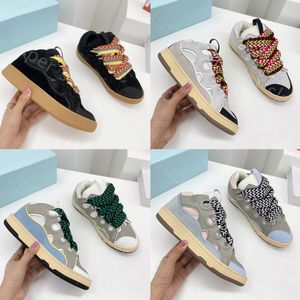 Designer Curb Sneakers Classic Multicolor Calfskin Rubber Platform Sneakers Men women Trainers Leather Mesh Woven Casual Shoes Size 35-46