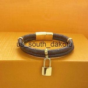 Chain Fashion Magnet Lock Leather Armband Unisex Letter Lover Charm Armband Classic Designer Jewelry Gift X0909C240410