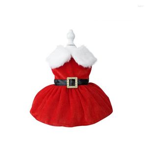 Abbigliamento per cani Abito natalizio per animali domestici per cani di piccola taglia Cintura con fiocco Costume Abbigliamento Gonna per cucciolo principessa festa di Natale