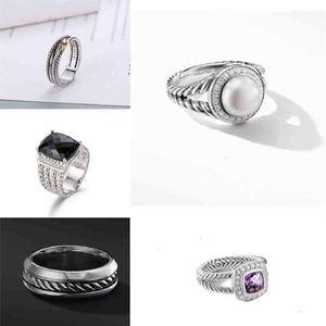 Silverringar thailändska dy pläterade ed tvåfärg som säljer Cross Black Ring Women Fashion Platinum Jewelry251i