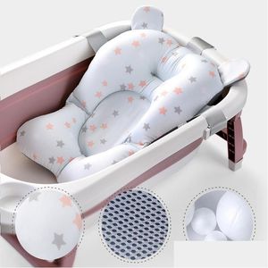 Badewannen Sitze Cartoon Baby Dusche Badewanne Pad Unterstützung Matte Faltbare Kissen Geboren Sicherheit Bad Infant Rutschfeste Weiche Komfort Kissen Dhpc4